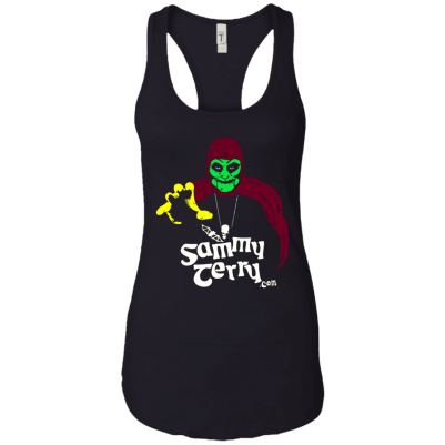 Sammy 1 Hand Color Ladies Black Racerback Tank