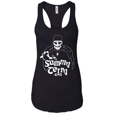 Sammy 1 Hand BW Ladies Black Racerback Tank