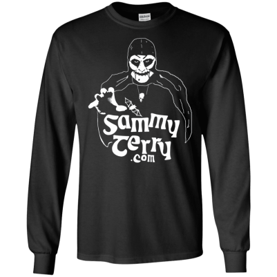 Sammy 1 Hand BW Long Sleeve Black T-Shirt