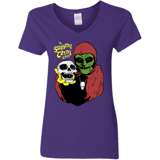 Sammy and Skully Ladies V-Neck Asst Colors T-Shirt - Image 3