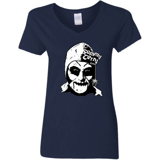 Sammy Face BW Ladies V-Neck  Asst Colors T-Shirt - Image 2