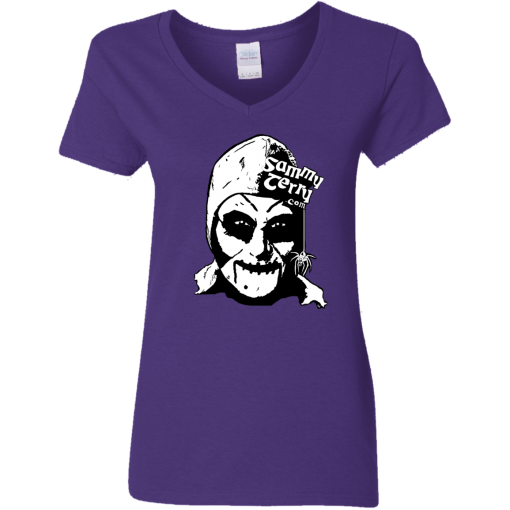 Sammy Face BW Ladies V-Neck  Asst Colors T-Shirt - Image 3