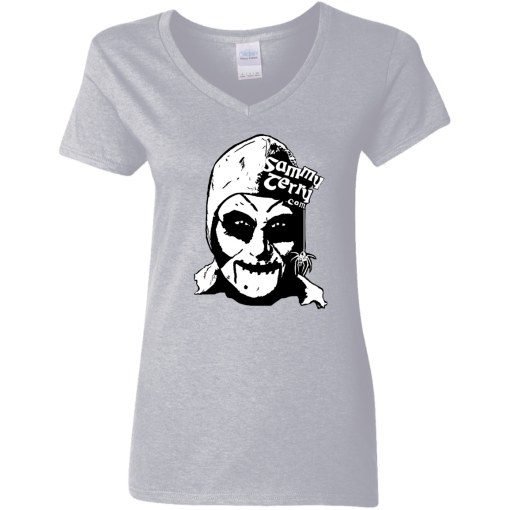 Sammy Face BW Ladies V-Neck  Asst Colors T-Shirt - Image 6